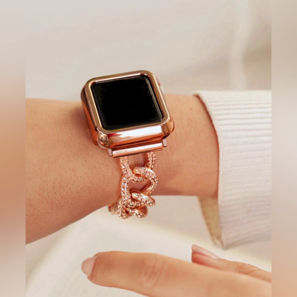 ROSE GOLD STAINLESS QUEEN MESH APPLE WATCH STRAP
